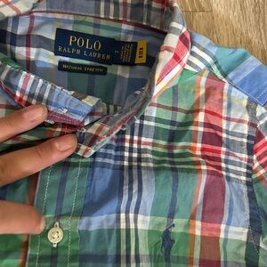 Polo by Ralph Lauren Blue and Green Casual Button Down Shirt